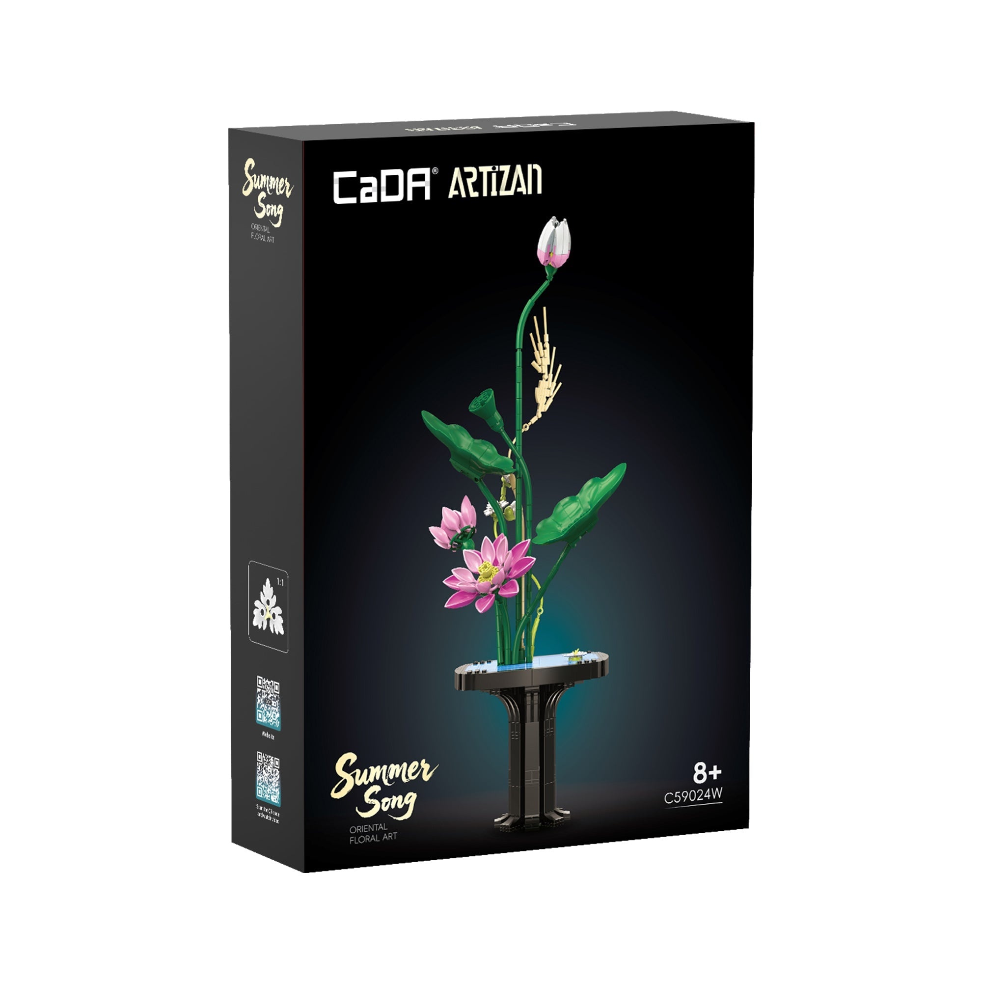 Schwarze CaDA ARTIZAN Summer Song Verkaufsschachtel mit Blumenmotiv