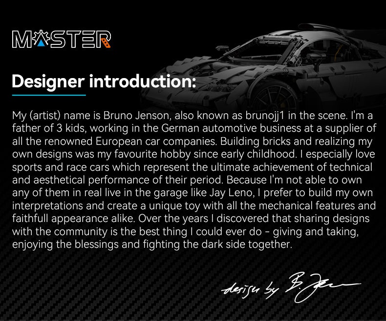 Vorstellung des Modelldesigners Bruno Jenson mit AMG-ONE-Modell