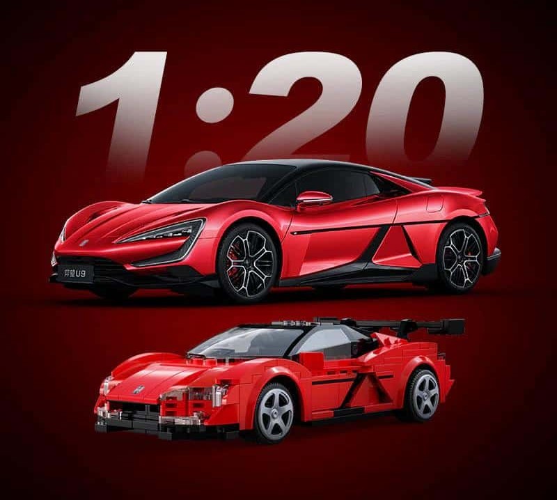 Originalgetreuer Sportwagen im Maßstab 1:20. 