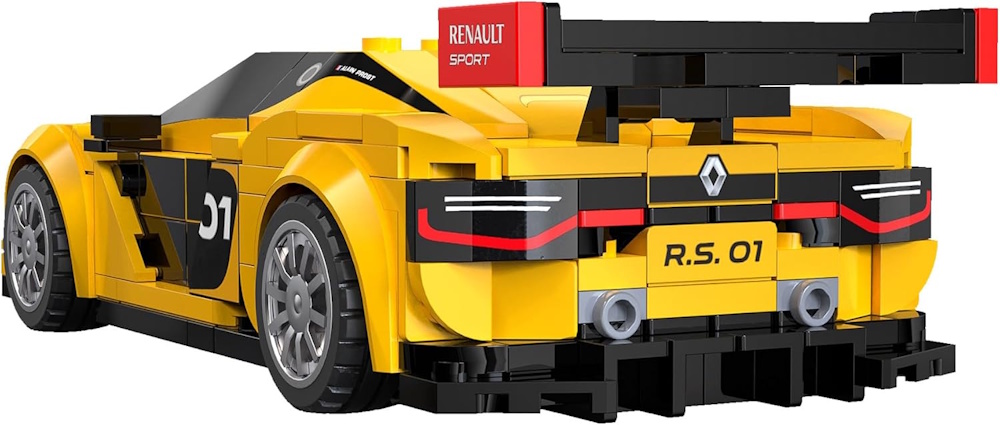 Das Design des Modells verbindet Funktionalität mit Motorsport-Ästhetik. Die typische schwarz, weiß und gelb Lackierung betont den Renncharakter und die Markenidentität. Der Sportwagen beeindruckt mit einem großen Heckflügel, zwei mittigen Auspuffrohren, zentral unterhalb des Flügels und breiten Rückleuchten.