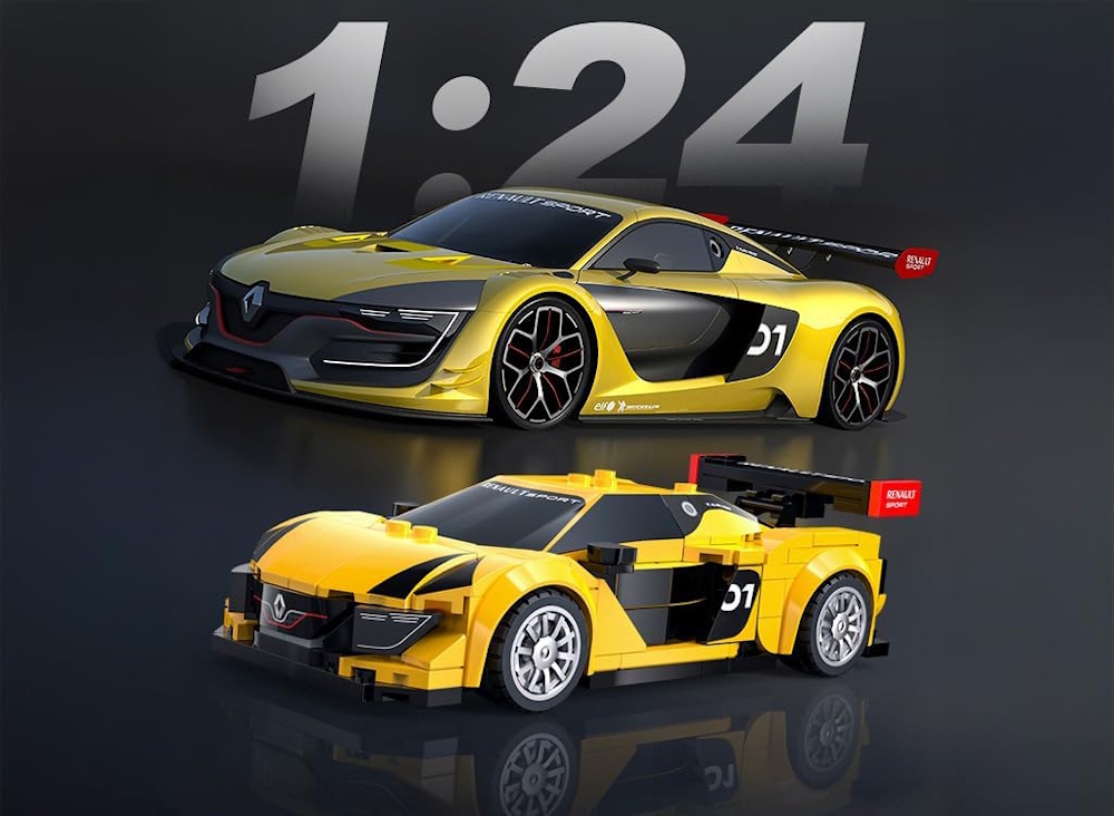 Das Klemmbaustein-Modell kommt im Maßstab 1:24 und fängt die Dynamik und den Charakter des echten RS.01 perfekt ein.