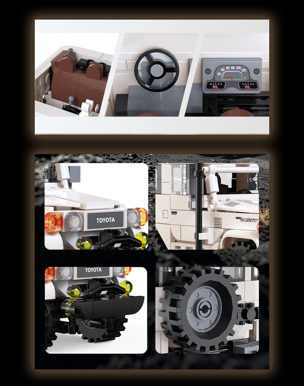 The model offers a lot of details. the front wheels can be moved through a manual control. the vehicle can also be moved by hand forward and backward.