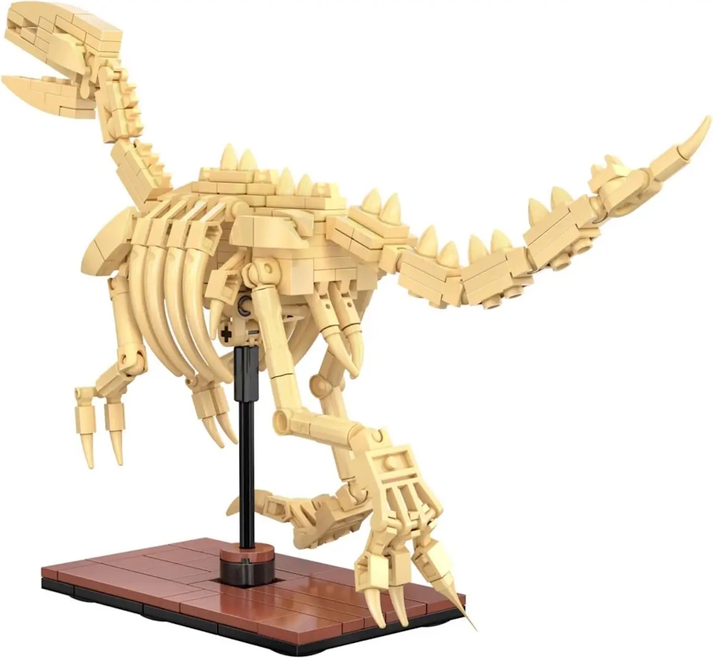Dank der beweglichen Gelenke kann der Dinosaurier in verschiedene Posen gebracht werden, wodurch sich spannende Spielsituationen oder dekorative Ausstellungen gestalten lassen. Besonders faszinierend: Die Knochen bestehen aus leuchtendem Material, das im Dunkeln schimmert und für einen echten Hingucker sorgt.