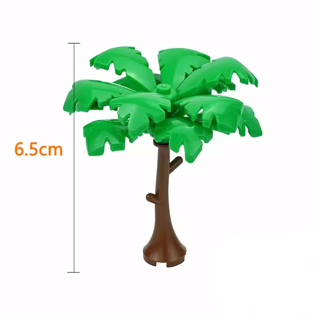 Die Palme hat eine Höhe von 6,5cm und kann, z.B. auf einer Grundplatte, befestigt werden.