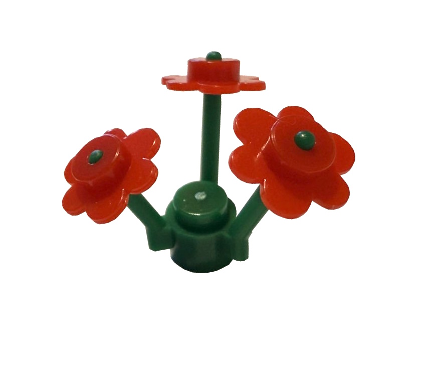 Klemos KL-50113 Klemmbaustein Blumen rot (5 Stück)