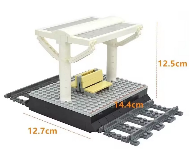 Die Maße sind folgende: 14,4cm Länge, 12,5cm Höhe, 12,7cm Breite ohne Schienen