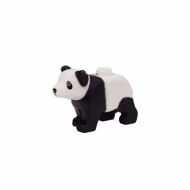 Der kleine Panda hat einen Noppen auf dem Rücken.