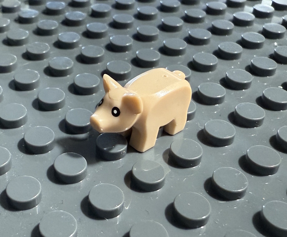 Das Schweinchen kann, z.B. auf einer Grundplatte, befestigt werden (Grundplatten separat erhältlich).