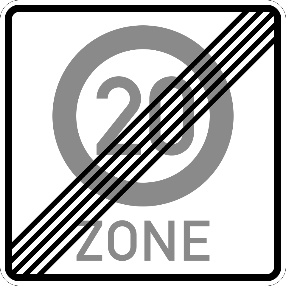 KL-11274-22 - Verkehrszeichen 20 Zone Ende 274.2-20