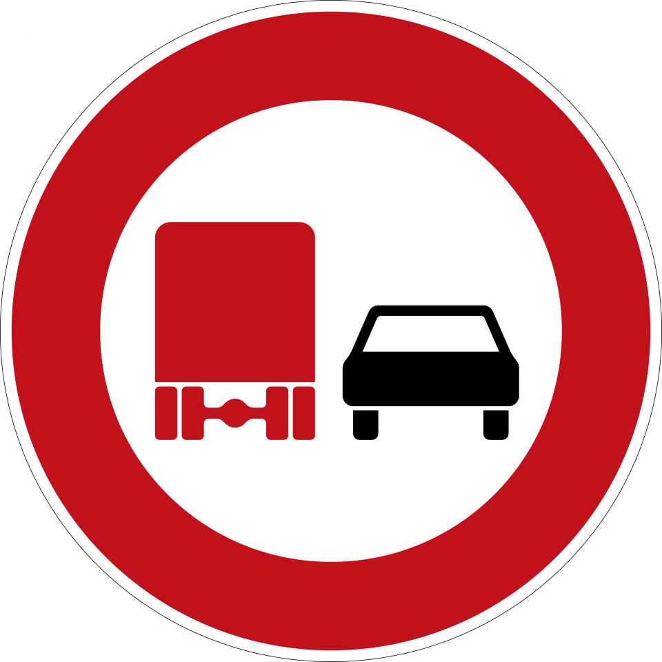 KL-11277 - Verkehrszeichen Überholverbot für Kraftfahrzeuge über 3,5 t 277