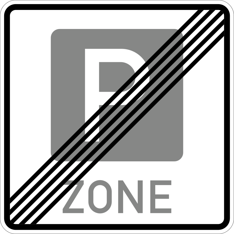 KL-11314-2 - Verkehrszeichen Parken Zone Ende 314.2