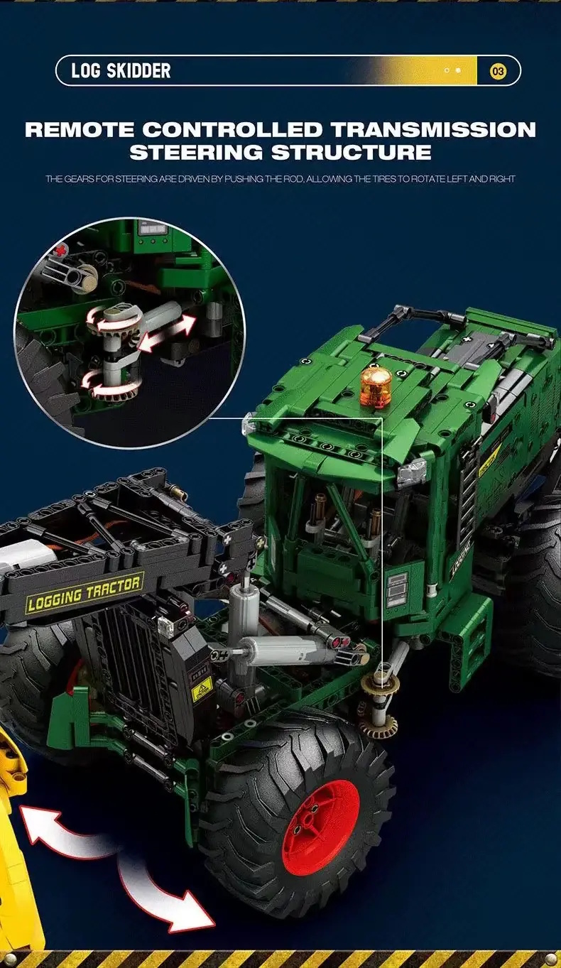 Dank integrierter Motoren und Fernsteuerung lässt sich das Modell präzise steuern - vorwärts, rückwärts und mit realistischen Arbeitsbewegungen. 
