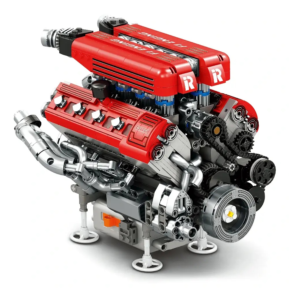 Die stabile Konstruktion und das markante Design machen den Motor zu einem echten Blickfang für Technik- und Motorsport-Fans.