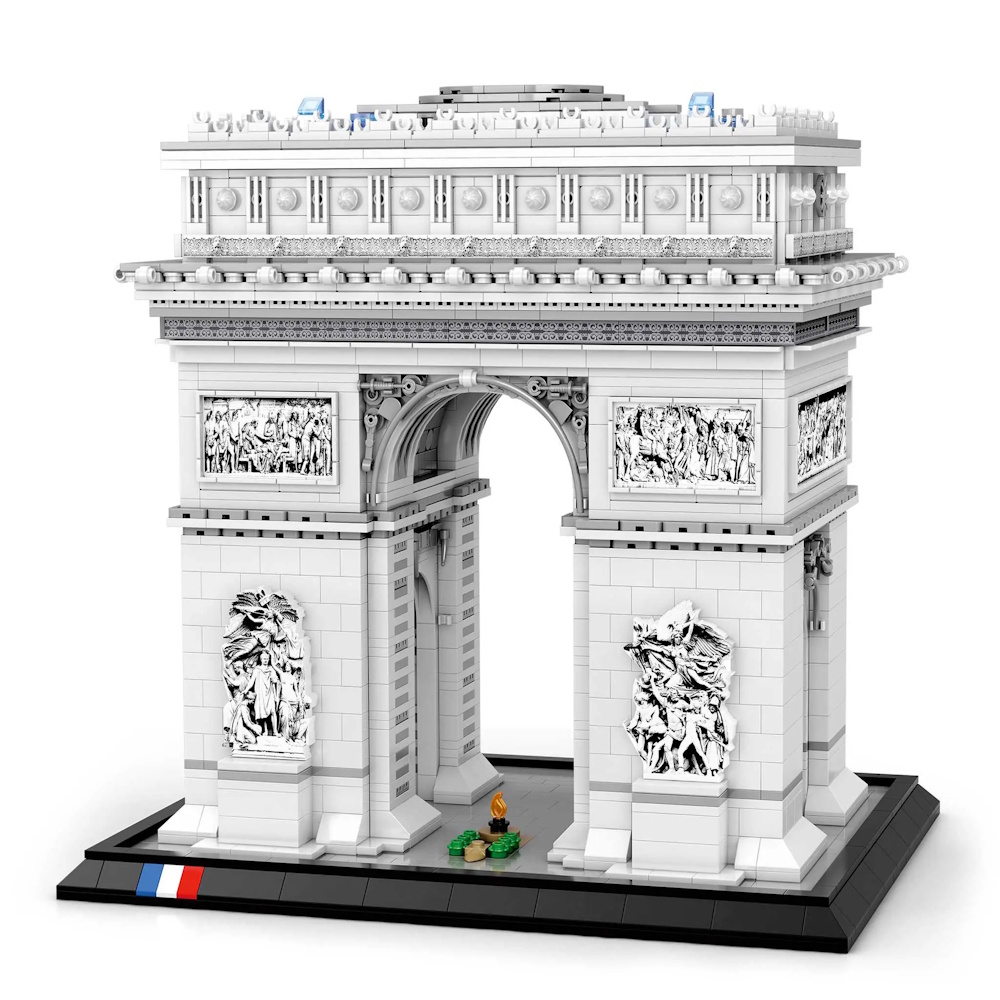 Der Triumphbogen aus Klemmbausteinen. Der Arc de Triomphe steht in Paris. Er wurde 1806 von Napoleon Bonaparte in Auftrag gegeben, um französische Soldaten zu ehren. Ideal als Dekoration oder Sammlerstück! 