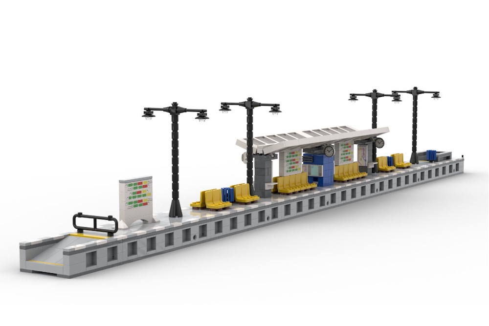 ST-99014 Eisenbahn Moderner Modularer Bahnsteig