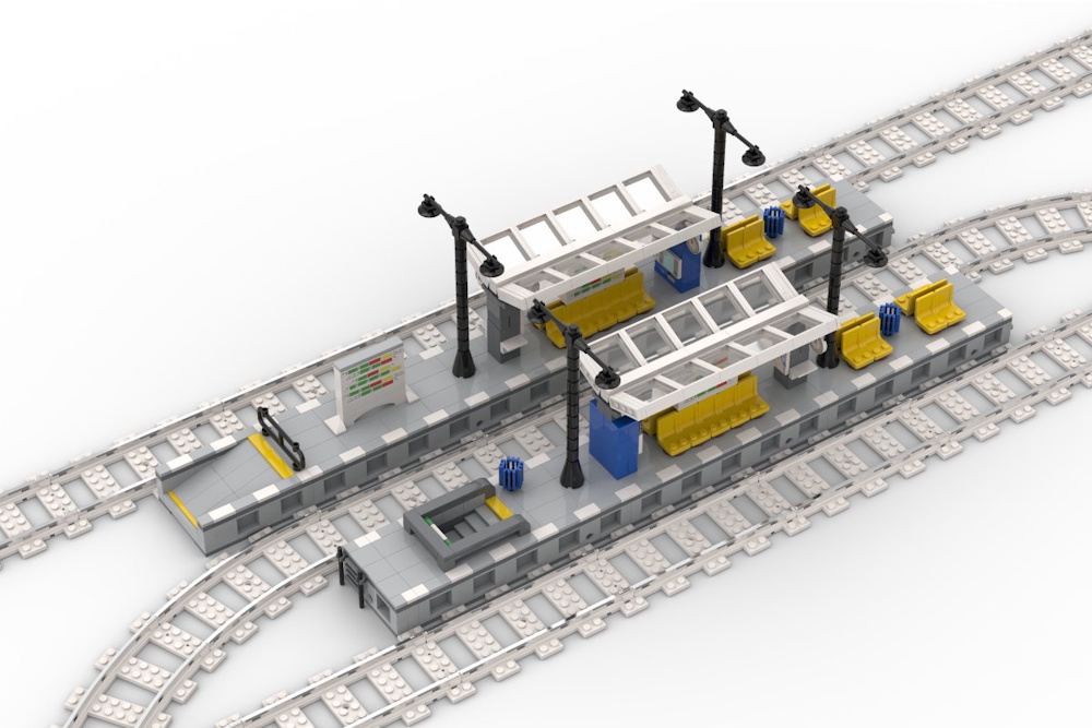 Das Modell kann als ein langer Bahnsteig oder zwei kürzere Bahnsteige genutzt werden.