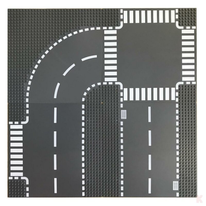 Wange 32x32 Straßenplatte Kreuzung 25x25cm Klemmbausteine Kompatibel Neu& OVP 