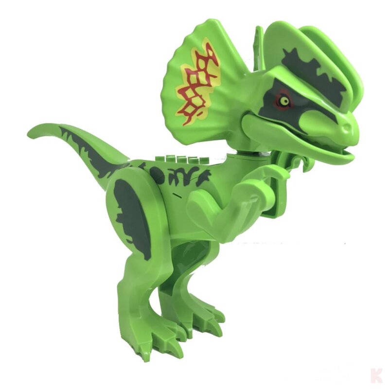 Klemos KL-40079 Dinosaurier Dilophosaurus groß mit Sound Klemmbaustein