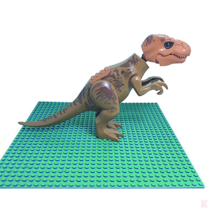 Klemos KL-40081 Klemmbaustein Dinosaurier T Rex braun groß mit Sound