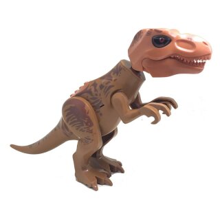 Klemos KL-40081 Dinosaurier T Rex braun groß mit Sound Klemmbaustein
