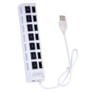 Briksmax LLA12 Hub 2.0 USB Verteiler 7 Ports Weiß