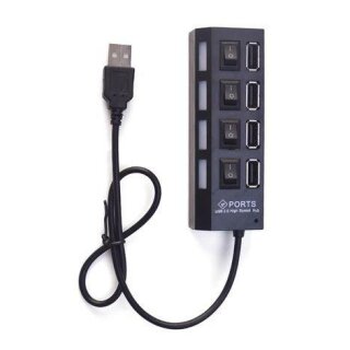 Briksmax LLA11 Hub 2.0 USB Verteiler 4 Ports Schwarz