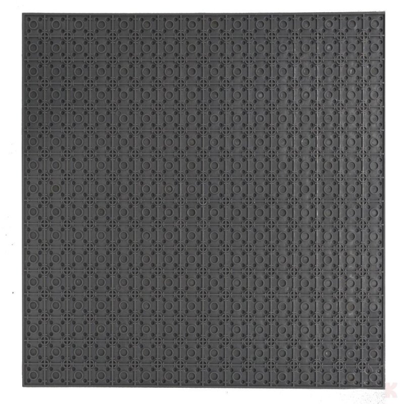 Klemos KL-20051 Klemmbaustein Grundplatte 32x32 Dunkelgrau beidseitig (25cmx25cm)