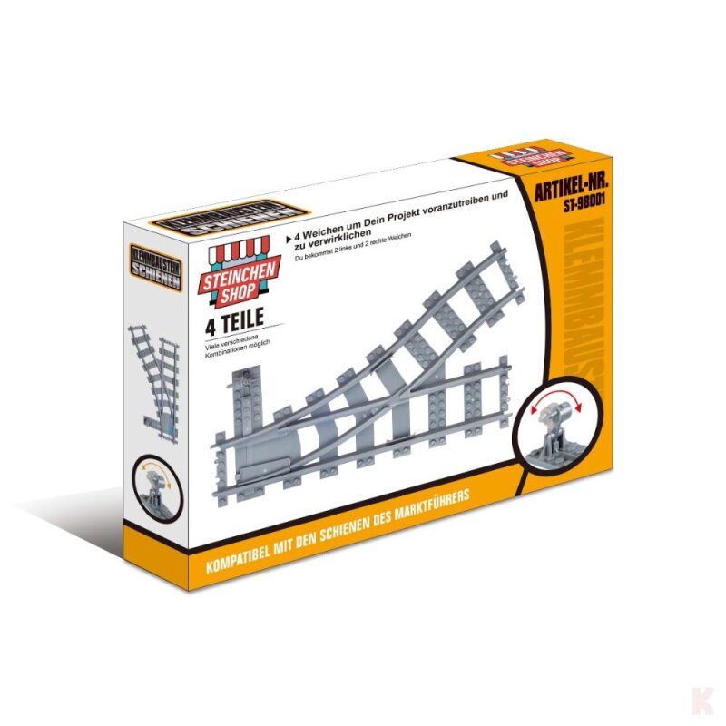 ST-98001 Eisenbahn Schiene 4 Weichen