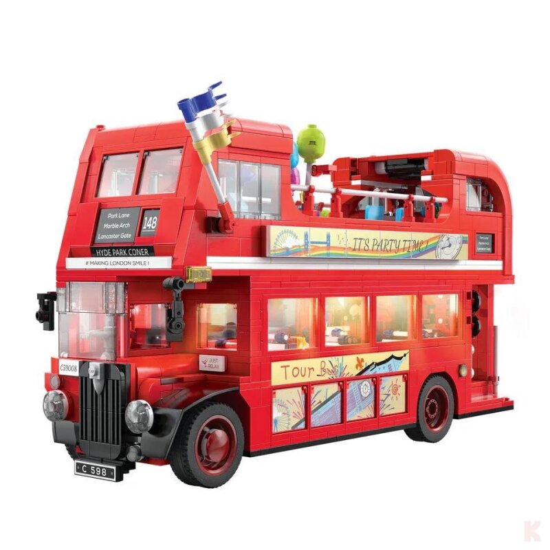 CaDA C59008W London Retro Tourbus Klemmbaustein
