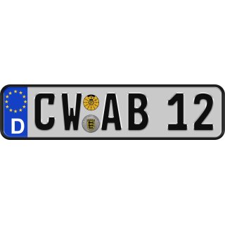 Klemos Wunsch Kennzeichen 1x4