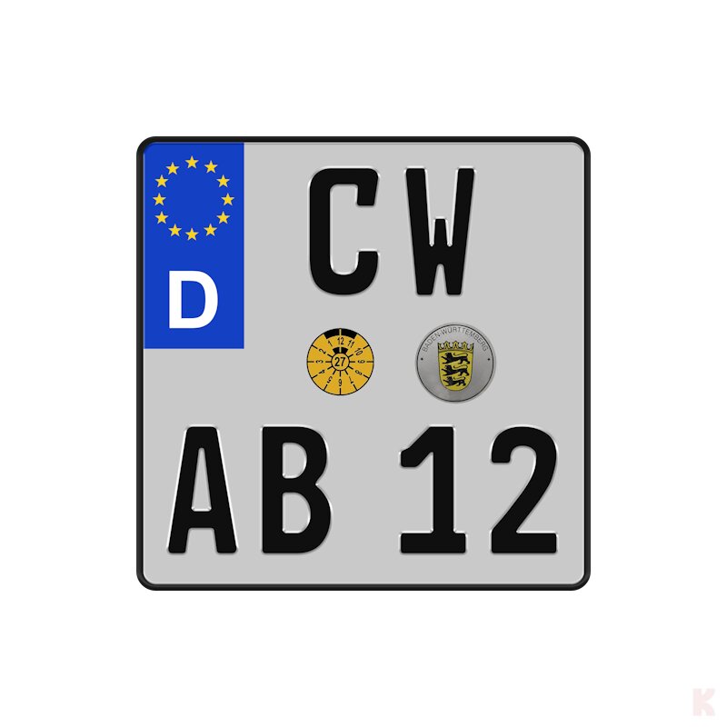 Klemos Wunsch Kennzeichen 2x3