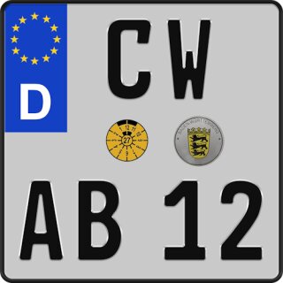 Klemos Wunsch Kennzeichen 2x3