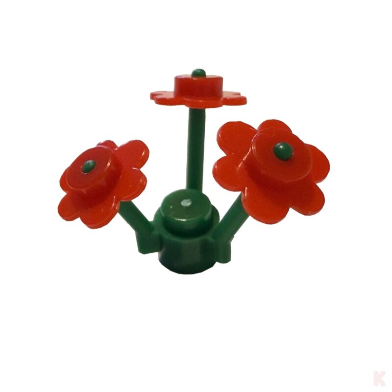 Klemos KL-50113 Klemmbaustein Blumen rot (5 Stück)