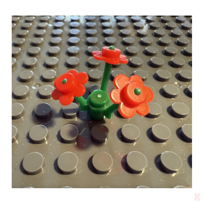 Klemos KL-50113 Klemmbaustein Blumen rot (5 Stück)