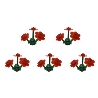 Klemos KL-50113 Klemmbaustein Blumen rot (5 St&uuml;ck)