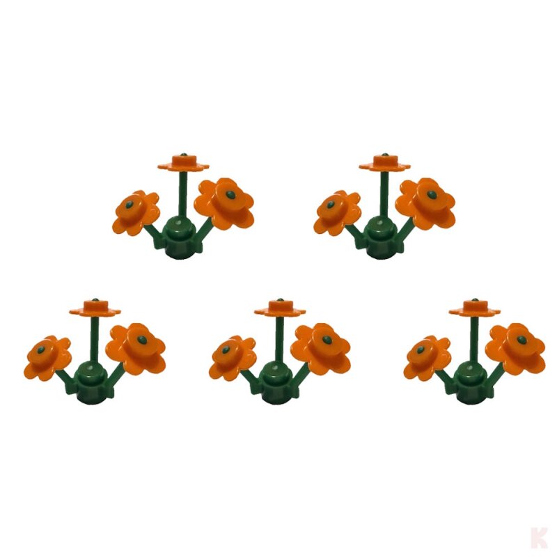 Klemos KL-50114 Klemmbaustein Blumen orange (5 Stück)