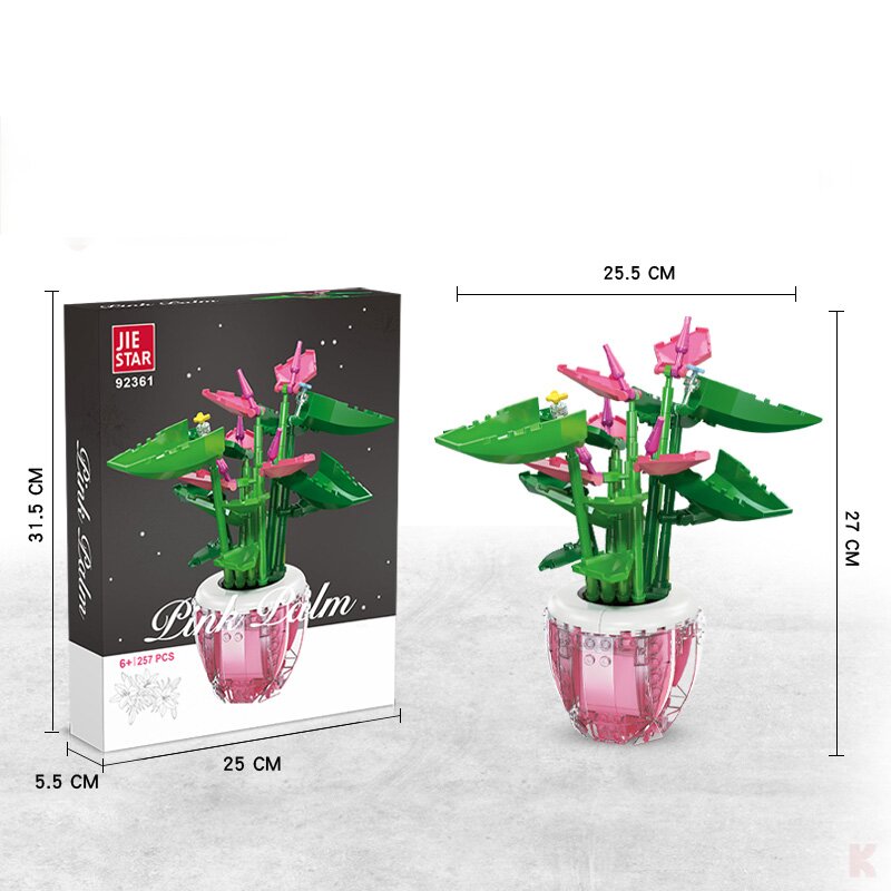 Jie Star 92361 Pinker Strauß mit Vase
