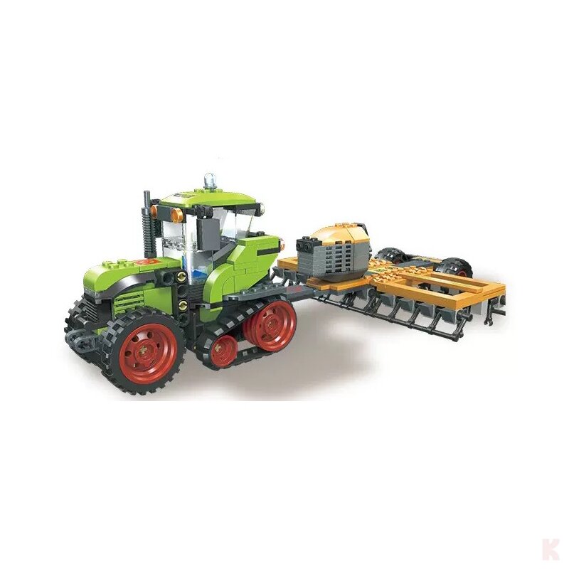 Jie Star 59228 Traktor mit Saatanhängeer Klemmbaustein
