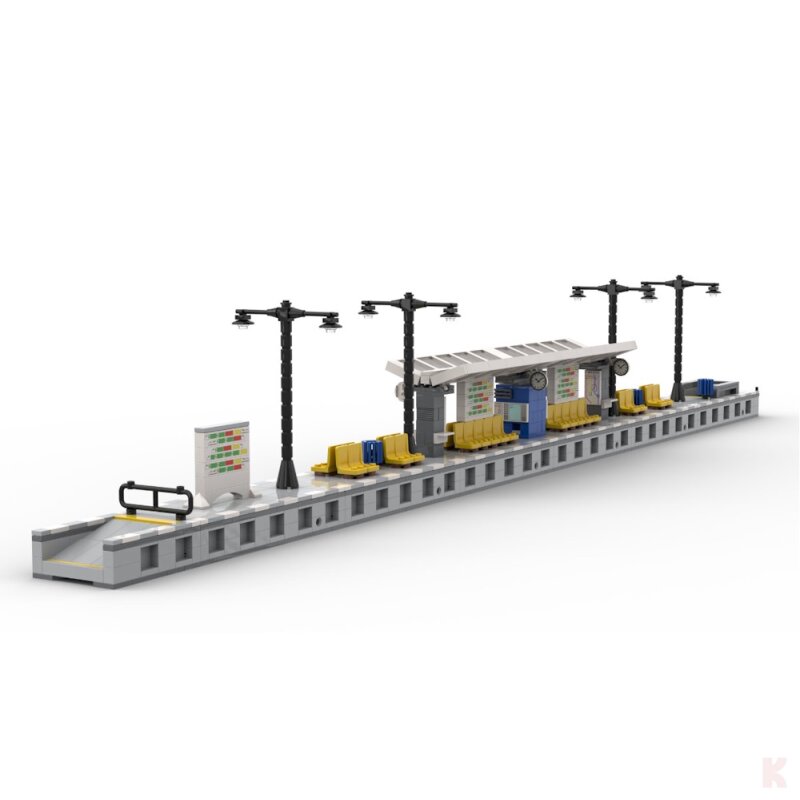 ST-99014 Eisenbahn Moderner Modularer Bahnsteig Klemmbaustein