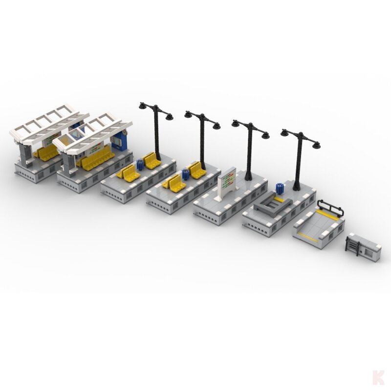 ST-99014 Eisenbahn Moderner Modularer Bahnsteig