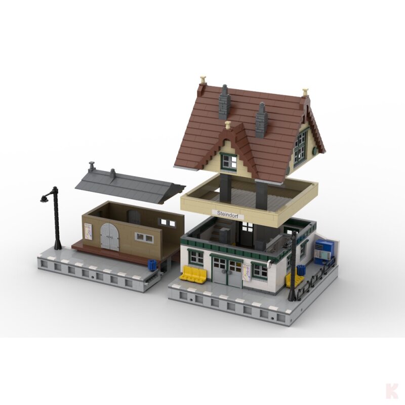ST-99015 Eisenbahn Modularer Kleinstadt Bahnhof Steindorf