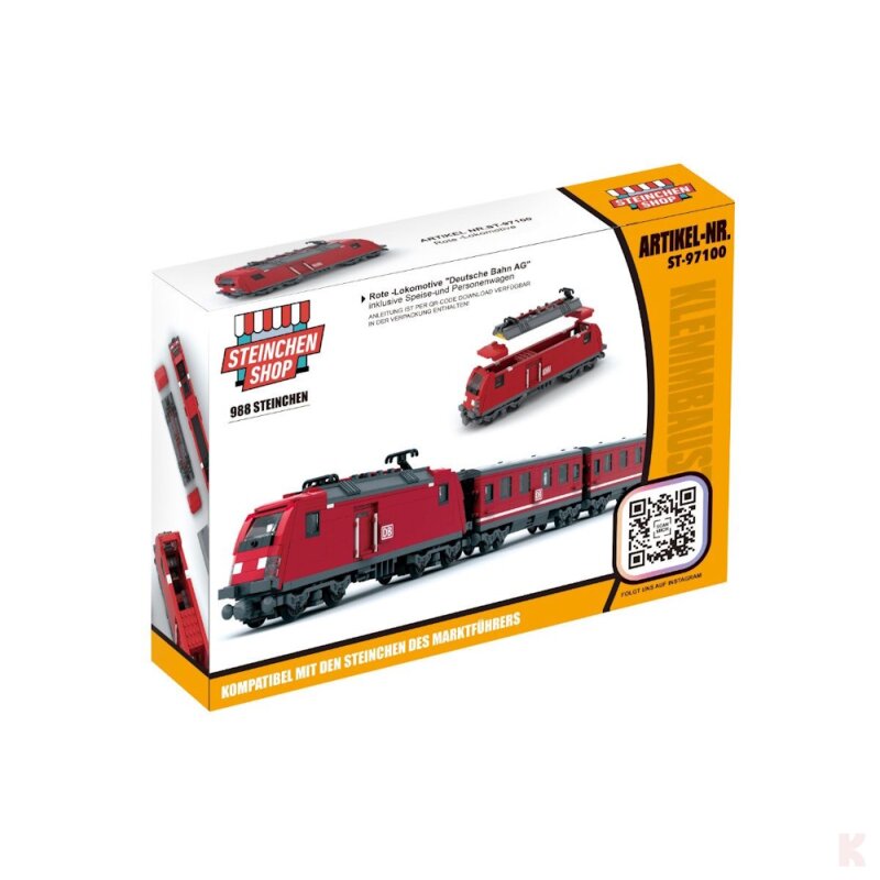 ST-97100 Rote Lokomotive "Deutsche Bahn AG" mit Speise- und Personenwagen