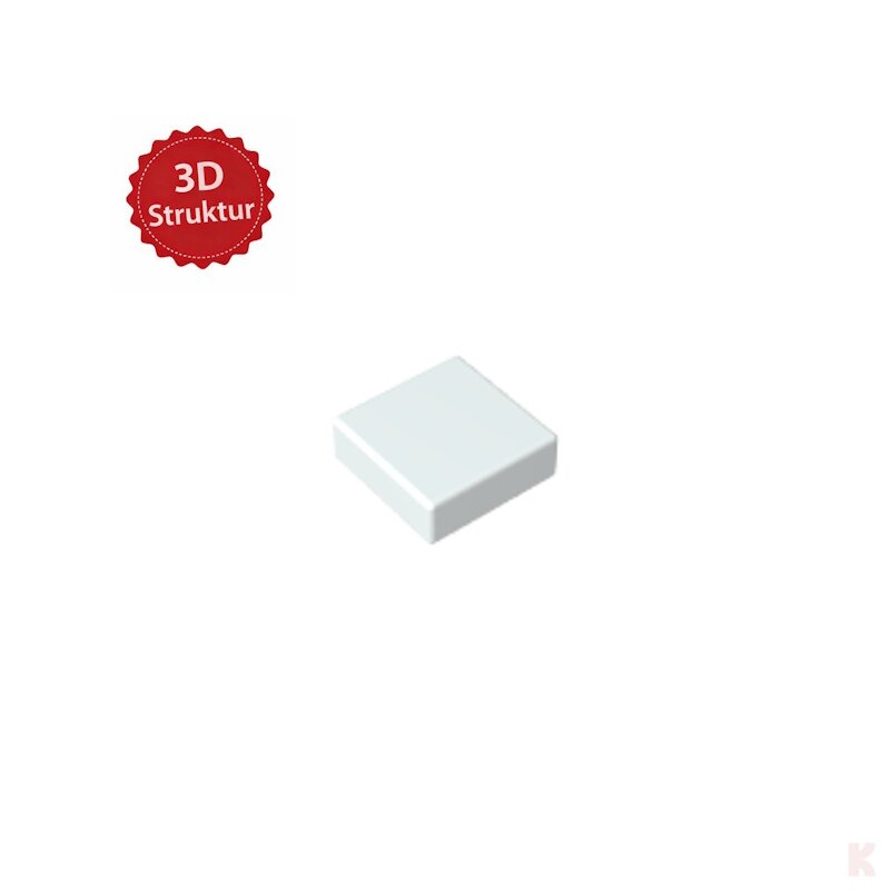 Klemos Fliese 1x1 – individuell bedruckte Klemmbaustein-Fliese mit 3D Struktur