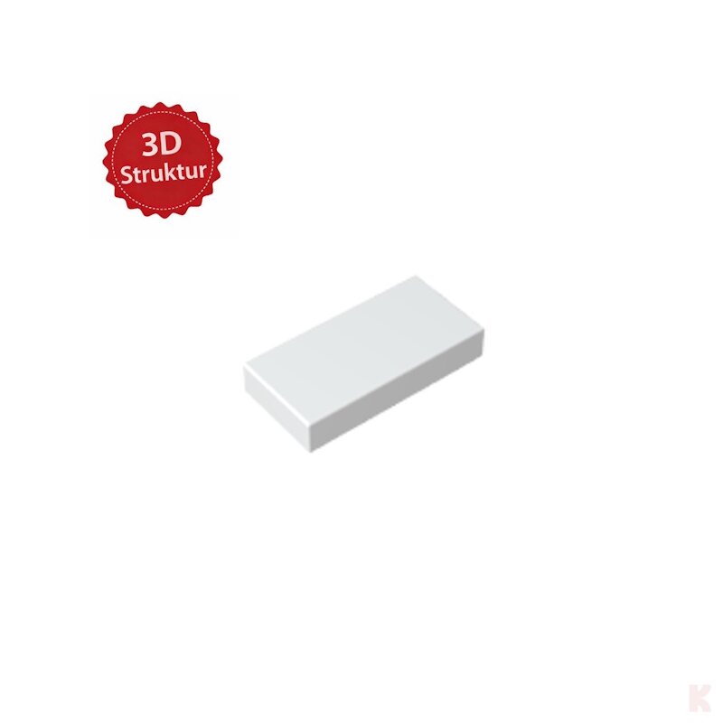 Klemos Fliese 1x2 – individuell bedruckte Klemmbaustein-Fliese mit 3D Struktur