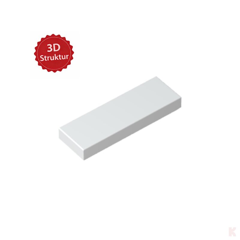 Klemos Fliese 1x3 – individuell bedruckte Klemmbaustein-Fliese mit 3D Struktur