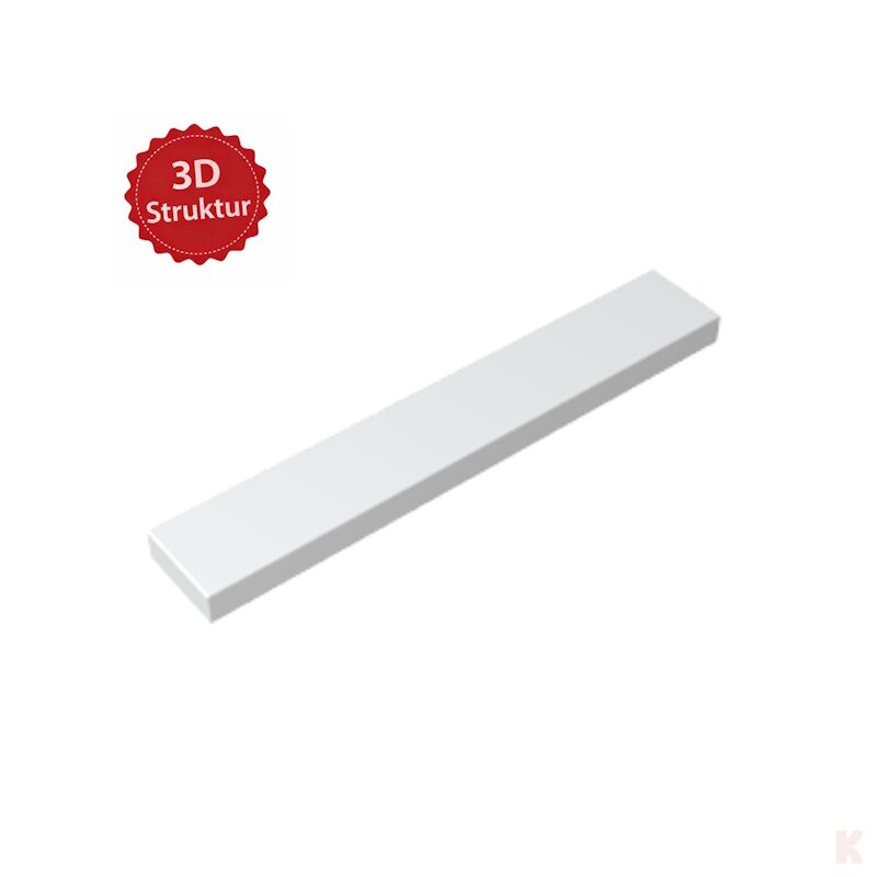 Klemos Fliese 1x6 – individuell bedruckte Klemmbaustein-Fliese mit 3D Struktur