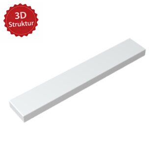 Klemos Fliese 1x6 – individuell bedruckte Klemmbaustein-Fliese mit 3D Struktur