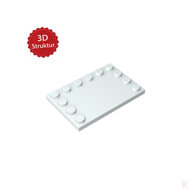 Klemos Fliese 4x6 mit Noppen – individuell bedruckte Klemmbaustein-Fliese mit 3D Struktur
