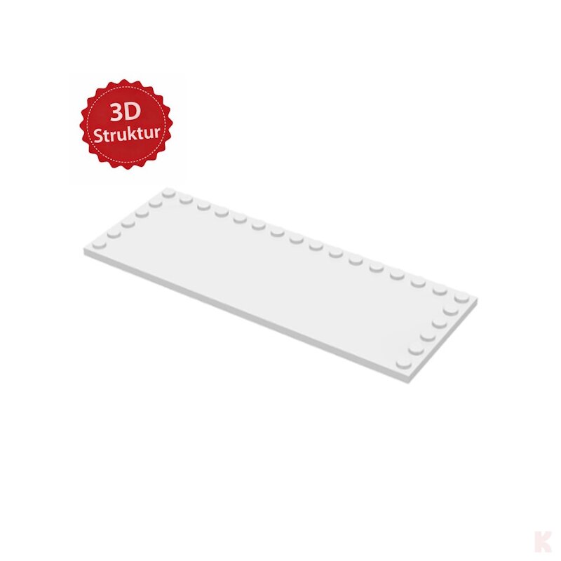 Klemos Fliese 6x16 mit Noppen – individuell bedruckte Klemmbaustein-Fliese mit 3D Struktur