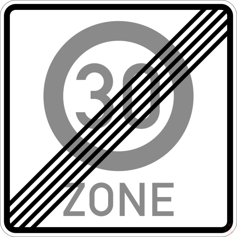 Klemos 2x2 – Verkehrszeichen 30 Zone Ende 274.2